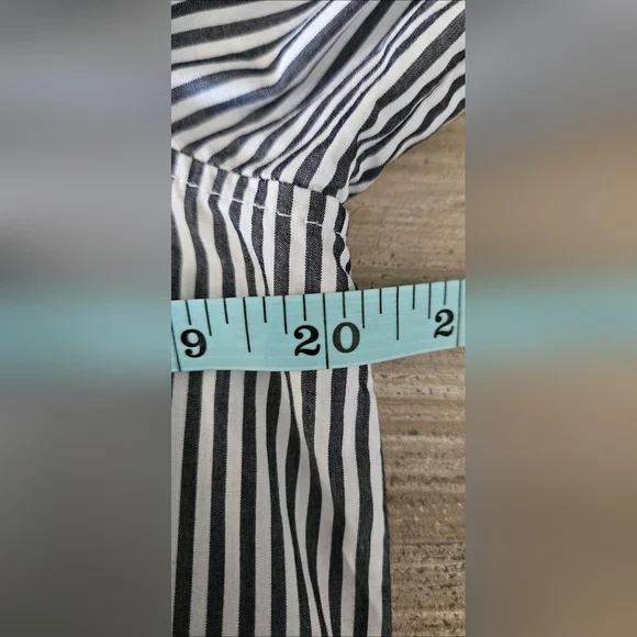 Banana Republic Cotton Poplin Belted Tunic Shirt Navy Stripe-Medium - Picture 7 of 9